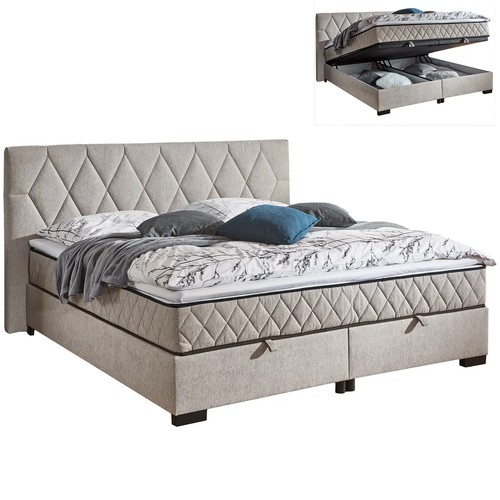 Polsterbett silber mit - silber,