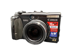 Canon PowerShot Digitalkamera G5 Schwarz 5,0MP 4x opt. Zoom Geprüft Vintage GUT
