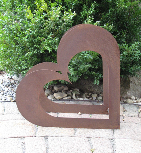 Herz aus metall holz - aus,