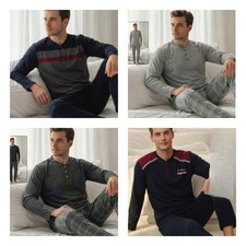 Herren pyjama schlafanzug lang - herren,