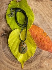 Kette kieselstein mit blumen - kette,,