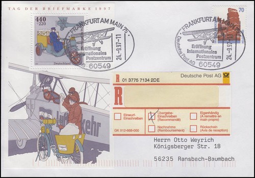Block tag der - tag, briefmarke