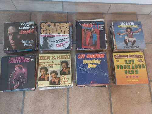 Schallplatte sammlung singles - schallplatte,