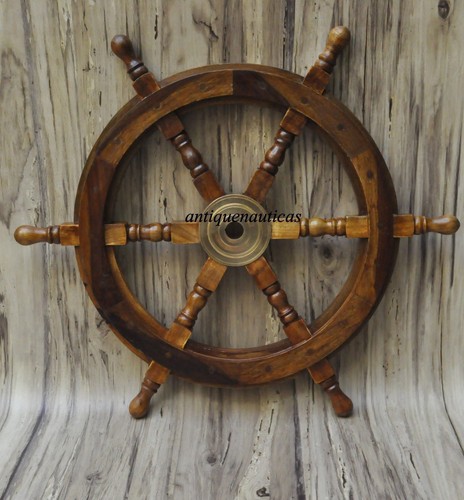 Maritim holz schiff - schiff, lenkrad