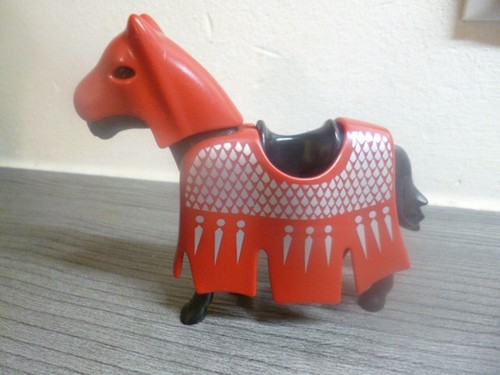 Playmobil pferd mit roter - ,