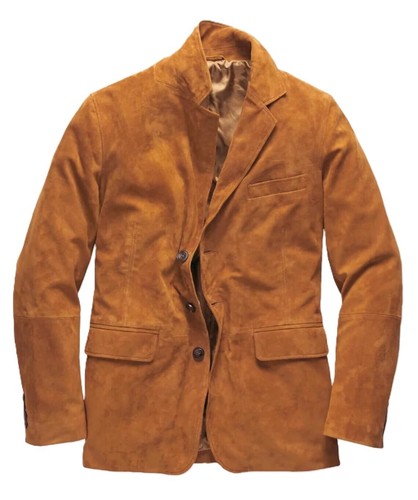 Herren braun leder blazer - braun,