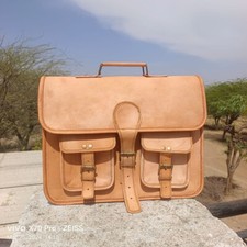 18" Vintage Long Life Leder Messenger Umhängetasche Tasche Original Laptop Ak...