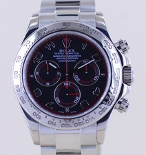 Rolex Uhr Daytona 18K Weißgold Chronograph Racing black Dial Cosmograph Klassik