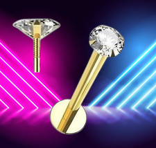 Labret echter diamant - diamant, +