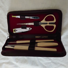 Nagelset Maniküre Set 7 tlg Etui Pinzette Feile Schere Nagelknipser usw.