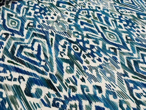 Blau grün ikat - grün, blumen