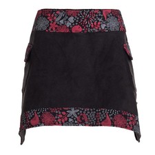 Vishes Damen Thermorock Elfen Minirock aus Fleece mit Seitentaschen Blumenmuster