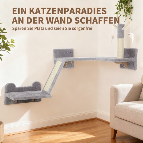 3er set katzen - 3er-set, katzen-kletterwand