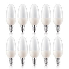 10 x Philips Softone Energiesparlampe Kerze 5W = 21W E14 190lm warmweiß 2700K