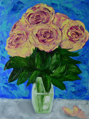 Original gemälde rosen - gemälde,