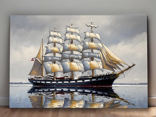 Segelschiff mit vollbesegelung - segelschiff,
