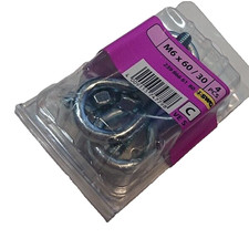 Gewindeschraubhaken mit Muttern M6x60/30 4 stück Gewinde-Schraubhaken gebogen