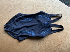 Badeanzug Mädchen 140 Arena, sehr guter Zustand, Kohlrabenschwarz m Glitzerblau