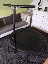 Trampolin "Sportplus" mit Haltestange-Ø ca. 114 cm-schwarz + DVD mit Übungen