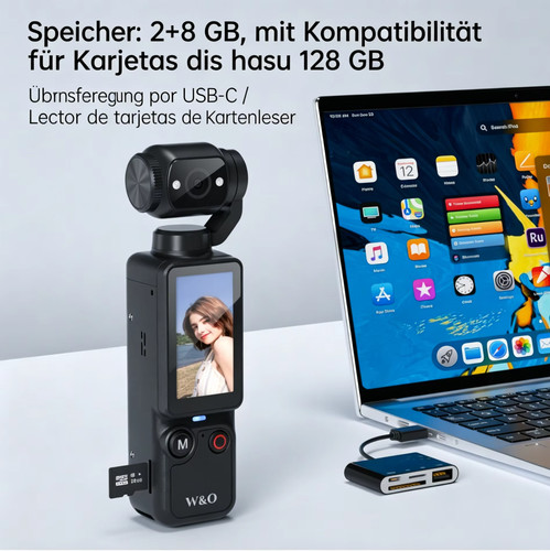 Action mini kamera - 4k, 180°