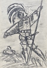 Person Mann mit Sperr Lanze Joachim Cordsen Berlin