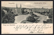 AK Neustrelitz, Blick auf Schlosskirche und Grossherzogliches Schloss 1902 