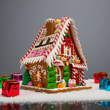 Detailreich LED Lebkuchenhaus
