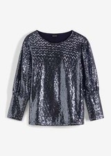 Pailletten-Shirt mit 3/4 Arm