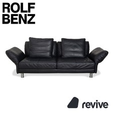 Rolf Benz 510 Leder Dreisitzer Dunkelblau manuelle Funktion Sofa Couch