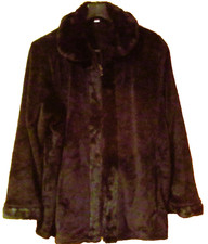 MONTCHALET**Schwarze Hausjacke*Chinchilla Optik*Bubikragen **Gr. L **Neu