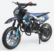 SRC-Moto Mini 49cc Dirt Bike Benzin 50cc Kinder Offroad Motorrad Scrambler BLAU