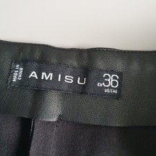 Kurzer Lederrock (Imitat) schwarz Amisu Größe 36