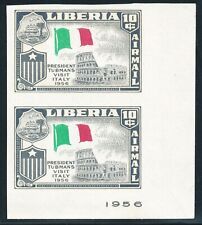 LIBERIA 1958 Präsident Tubmans Besuch in Europa 10C Italienische Flagge ABARTEN