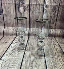 Kristall Stumpenkerzenhalter Klarglas Kerzenständer Diner Hochzeit 19,5 cm