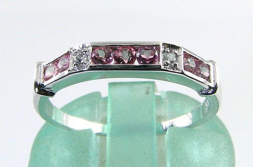 9ct weißgold pink turmalin - 9k,