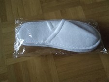 1 Paar Frottee Hausschuhe/Hotelschuhe, weiß, unisex, Länge ca. 28 cm, ovp