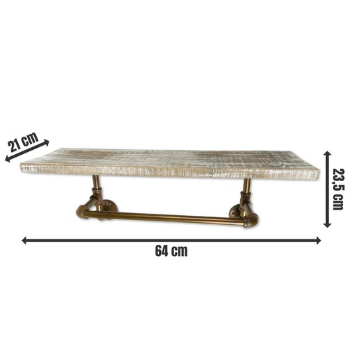 Wandregal pipe 64cm holz - wandregal, l
