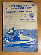 Rennprogramm Internationales Motorbootrennen Dresden 1961 DDR A5 24 Seiten