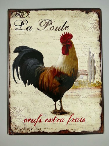 Blechschild huhn poule - la,