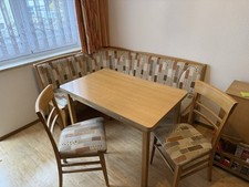 Eckbank-Set mit Tisch und 2 Stühlen