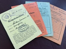 2x Reichskleiderkarte & 2x Haushaltspaß H. Fischer; Braunschweig 1942-1945