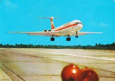 008 Ansichtskarte Interflug Turbinenstrahlverkehrsflugzeug IL 62 DDR Luftfahrt