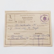 Fahrkarte Fahrschein 30 Kg Freigepäck Deutsche Bundesbahn Hannover Basel