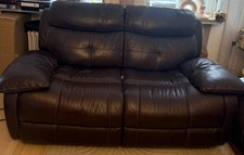 Sofa aus Leder, Braun, Zwei