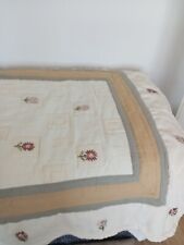 Tagesdecke, Bettüberwurf,beige mit Stickerei,2mx1,50m,65%Baumwolle,35%Polyester
