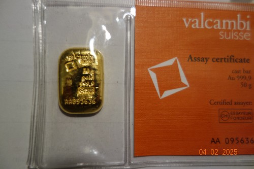 Goldbarren valcambi - goldbarren, 50