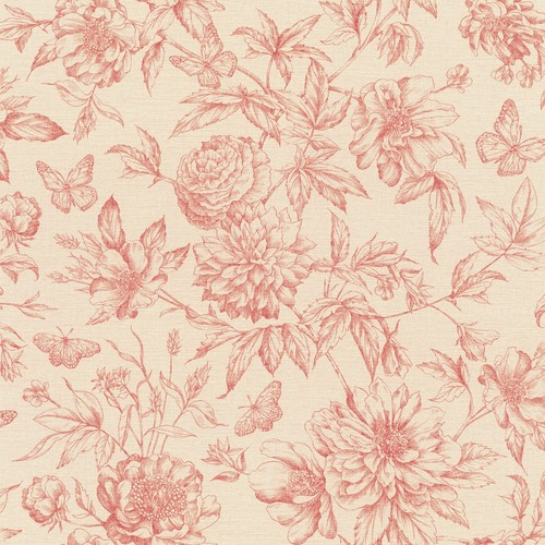 Rasch vliestapete peonies rot - vliestapete,