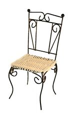 Puppenstube Miniatur - Gartenstuhl Eisen & Rattan 22cm