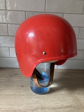 DDR Moped Helm rot Simson Perfekt Schwalbe Retro Eierschale