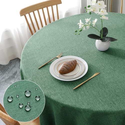 Tischdecke rund grün - tischdecke,